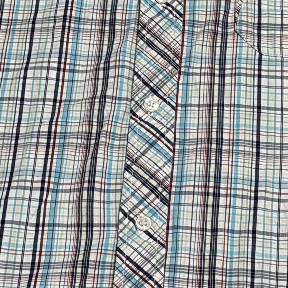 Vtg 90s Phat Farm Shirt Mens Color Cage White Blue Red Plaid Hip Hop Y2K 3XL - Picture 4 of 16